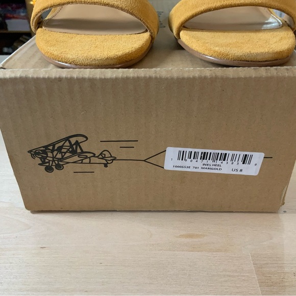 Soludos Ines Marigolds Heeled Sandals NIB Suede Open Toe Slip On Sandals Size 8 - Picture 9 of 9